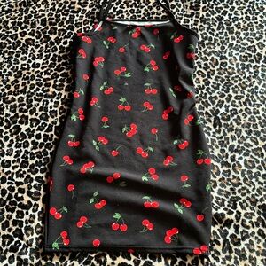 Kids Black dress w/cherries